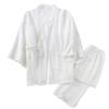 OWLONLINE Men's Japanese Kimono Loose Casual Home Pajamas Nightwear Size XL -White view 1