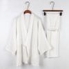 OWLONLINE Men's Japanese Kimono Loose Casual Home Pajamas Nightwear Size XL -White view 2