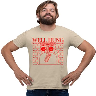4X-Large Sand Well Hung Funny Christmas Stocking T-Shirt