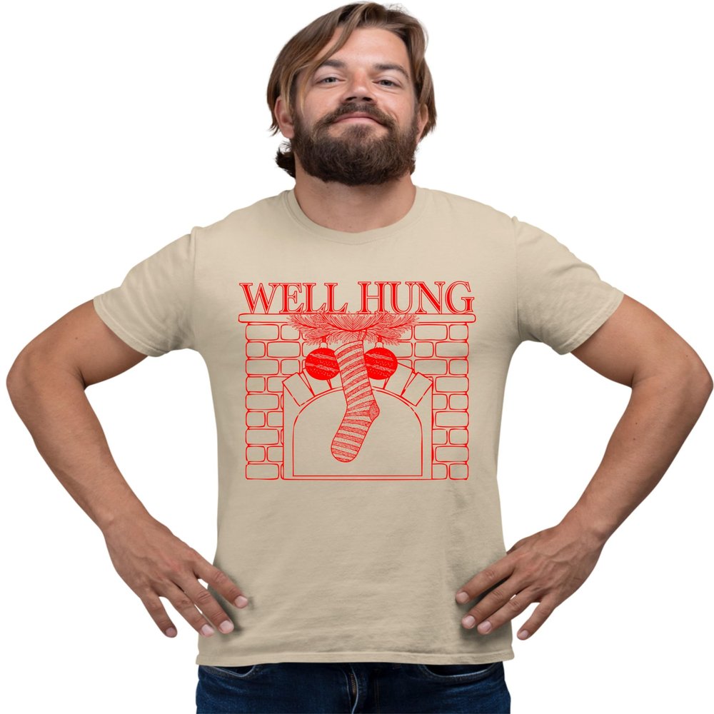 4X-Large Sand Well Hung Funny Christmas Stocking T-Shirt