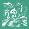 3X-Large Kelly Green Mens Bigfoot Elvis Loch Ness Monster Alien UFO Jam Session Deluxe Soft T-Shirt view 3