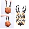 BESPORTBLE 3pcs Heavy Duty Drawstring Mesh Net Bag Thickened Nylon Soccer Carrier for Basketball Soccer and More Design Easy to Carry for Schools and Training Institutions Yellow and Black view 4