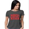 Medium Heather Black Women Stuck in The Upside Down T-Shirt view 2