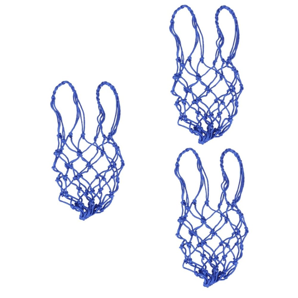 BESPORTBLE 3pcs Heavy Duty Drawstring Mesh Net Nylon Soccer Carrier Storage Bag for Basketball Football and More Design Closure for Schools and Training Institutions