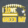 Small Heather Black Youth I Love Green Bay Wisconsin Outline T-Shirt view 3