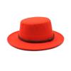 and Winter Woolen Top Hat Women's Flat Top Flat Brim Hat Minority Style Flat Top Hat Luopan Caps & Hats (Color : Dark Grey, Size : 56-58cm) view 4
