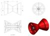 Boat Bow Trailer Roller Assembley with End Bells with 1/2" Shaft, fits 3" 3.5" 4" Bracket (Red, 3") view 2