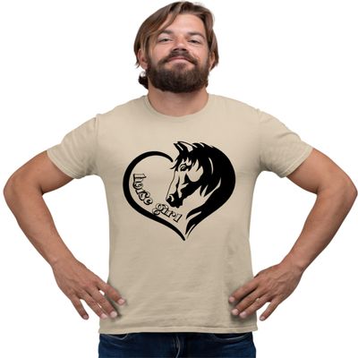 Small Sand Mens Horse Girl Loves Horses Gift Idea T-Shirt