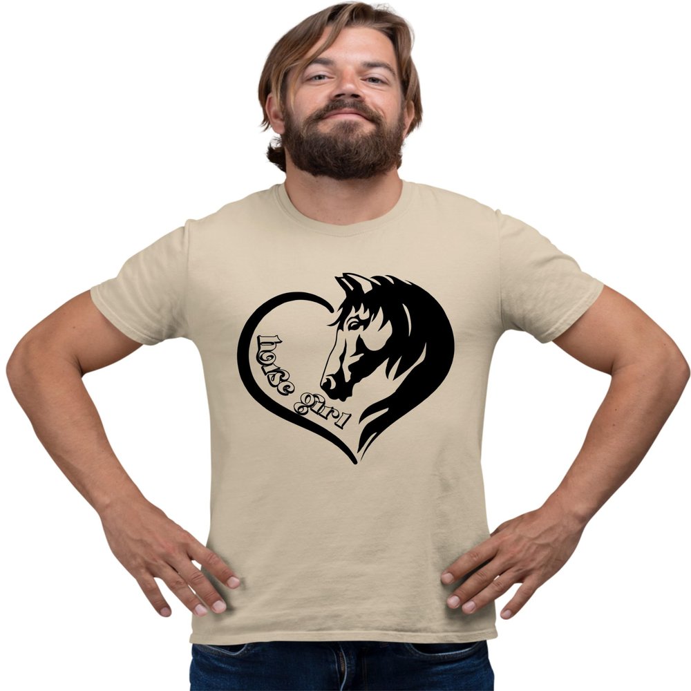 Small Sand Mens Horse Girl Loves Horses Gift Idea T-Shirt