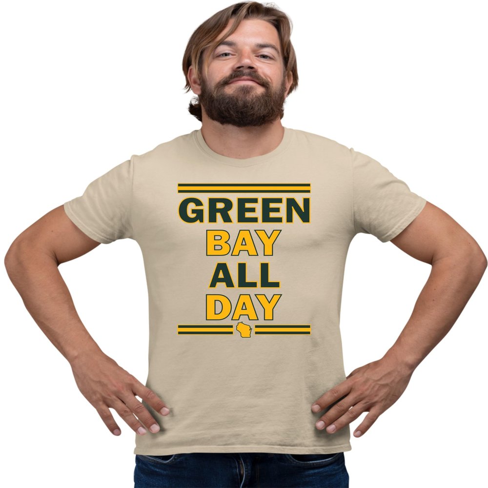 4X-Large Sand Green Bay All Day T-Shirt