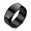 JIPSJICI Men's Stainless Steel Ring 8MM Polished Simple Wedding Rings Band Black Size 10 view 1