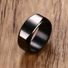 JIPSJICI Men's Stainless Steel Ring 8MM Polished Simple Wedding Rings Band Black Size 10 view 2