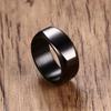 JIPSJICI Men's Stainless Steel Ring 8MM Polished Simple Wedding Rings Band Black Size 10 view 3