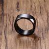 JIPSJICI Men's Stainless Steel Ring 8MM Polished Simple Wedding Rings Band Black Size 10 view 4