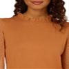 Adrianna Papell Women's Clip Dot Sleeve Twofer Sweater, Toasted Bronze, S view 2