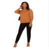 Adrianna Papell Women's Clip Dot Sleeve Twofer Sweater, Toasted Bronze, S view 3