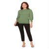 Adrianna Papell Women's Clip Dot Sleeve Twofer Sweater, Palm Leaf, L view 3