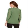 Adrianna Papell Women's Clip Dot Sleeve Twofer Sweater, Palm Leaf, L view 4