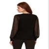 Adrianna Papell Diffusion Women's Clip Dot Long Sleeve Sweater, Black, L view 2