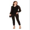 Adrianna Papell Diffusion Women's Clip Dot Long Sleeve Sweater, Black, L view 4