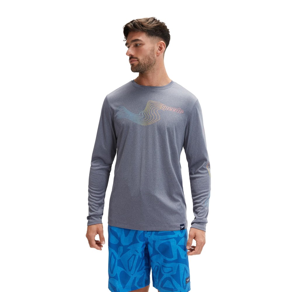 Speedo Men's Uv Swim Shirt Graphic Long Sleeve Tee