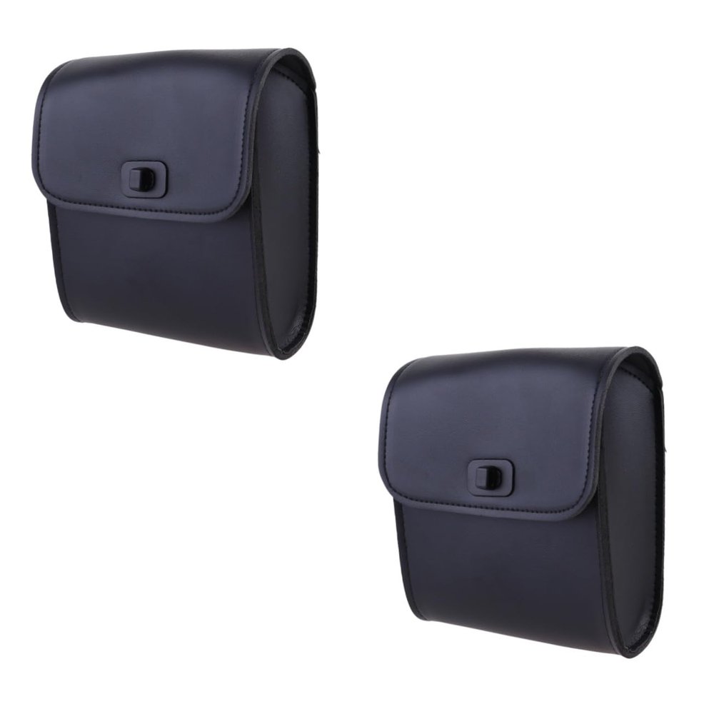 Wakauto 2pcs Dirt Bike Handlebar Bag Synthetic Leather Motorcycle Saddlebag Cycling Pannier Hanging Bag Pouch for Handlebars