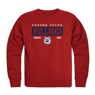 W Republic Fresno State Bulldogs Established Fleece Crewneck Pullover Sweatshirt, Adult Unisex, Red, XX-Large - NCAA Officially Licensed Apparel