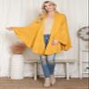 Bohemian Versatile Open Shawl Cardigan - Kimono Convertible Poncho Blanket Vest Beach Cover Up (Knit Ruffled Kimono - Mustard) view 2