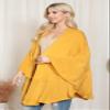 Bohemian Versatile Open Shawl Cardigan - Kimono Convertible Poncho Blanket Vest Beach Cover Up (Knit Ruffled Kimono - Mustard) view 4