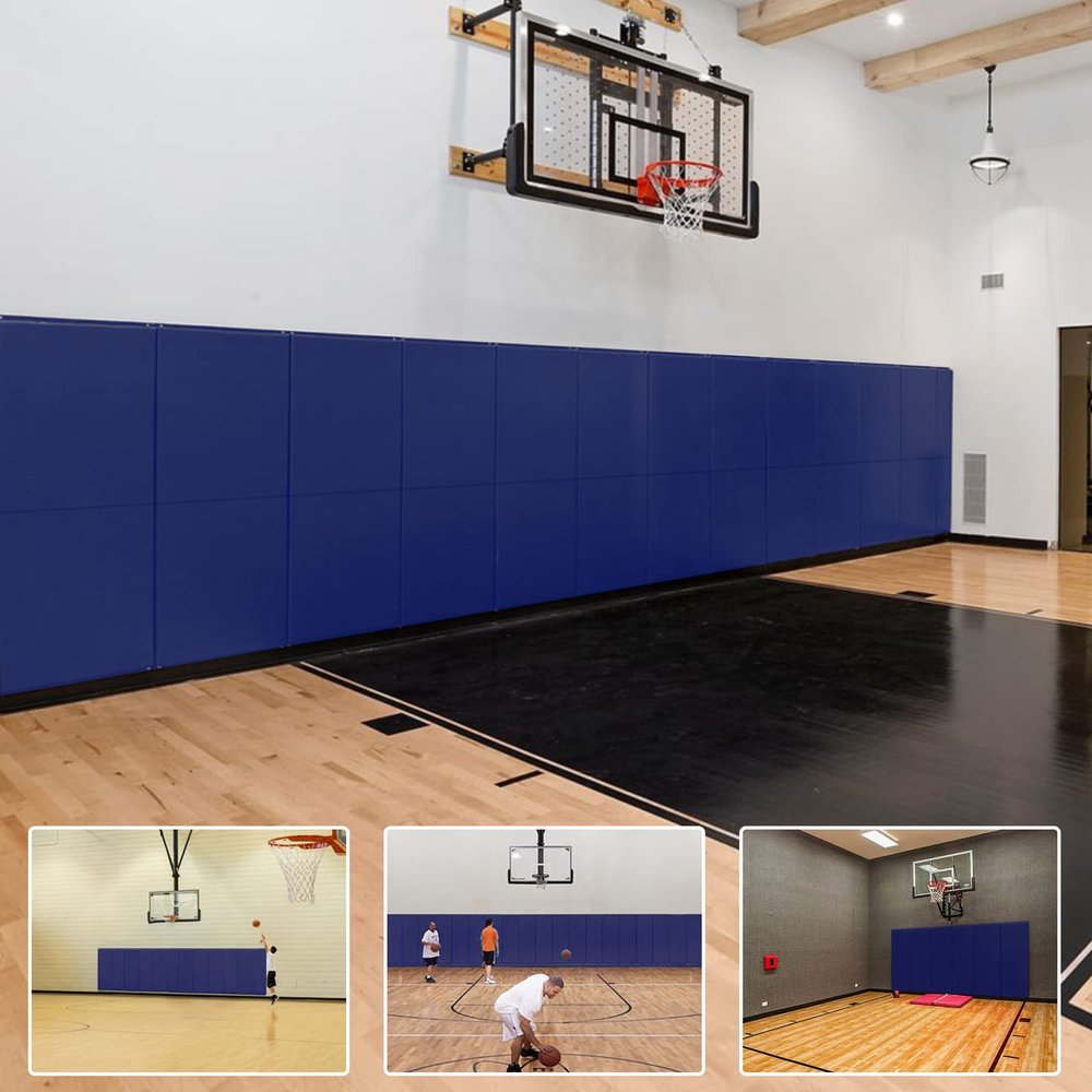 PROGOAL 6FT HighGym Wall Paddings Basketball Court Wall Protection Pad - 2Thick Foam Wall Mat Durable Protector for Wall-Mounted Basketball Hoops Garage Taekwondo(72" L x 20" W)