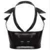 Alvivi Women's Wet Look Patent Leather Slim Fit Vest Tops Halter Tuxedo Suit Waistcoat Sexy Clubwear Black Small view 4