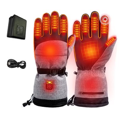 Heated Gloves, Waterproof Touch Screen Hand Warmer, Womens Heated Gloves for Winter Work & Ski Gloves, Electric Motorcycle Heated Gloves Lasts 5-6 Hours for Snowboarding Riding Cycling Hiking ( Color