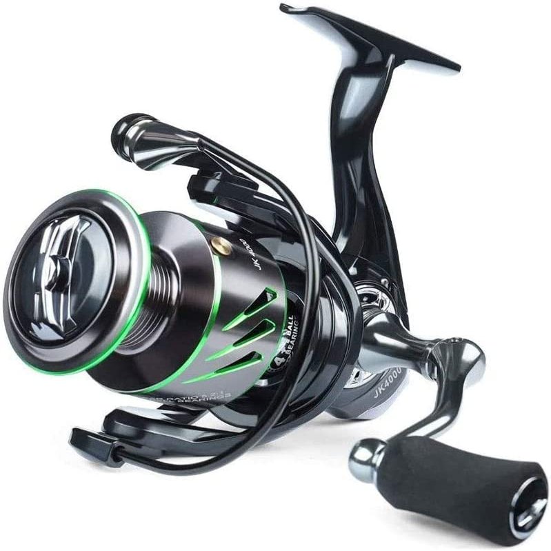 CAFFIA Fishing Reel, 4 +1BB Spinning Reel, Ultra Smooth Powerful, Lightweight Graphite Frame, CNC Aluminum Spool for Freshwater, 5.2:1 Full Metal Rotating Reel 8KG Resistance for Freshwater/Saltwater