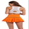 Yknktstc Women Pleated Tennis Skirt with Shorts High Waist Golf Skort Athletic Mini Skirt with Pockets X-Large Orange view 2