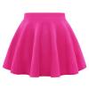 Auranso Girls Mini Skirt Stretch Waist Casual Flared Plain Pleated Skater Skirt Rose Red 7-8 Years view 1