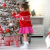 Auranso Girls Mini Skirt Stretch Waist Casual Flared Plain Pleated Skater Skirt Rose Red 7-8 Years view 3