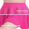 Auranso Girls Mini Skirt Stretch Waist Casual Flared Plain Pleated Skater Skirt Rose Red 7-8 Years view 4