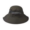 elwow Men's Outdoor Sun Hat Wide Brim Fishing Hat Mesh Bucket Hat Boonie Hat Camping Hiking Hat with Rope (Army Green) view 2