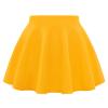 Auranso Girls Mini Skirt Stretch Waist Casual Flared Plain Pleated Skater Skirt Yellow 10-11 Years view 1
