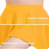 Auranso Girls Mini Skirt Stretch Waist Casual Flared Plain Pleated Skater Skirt Yellow 10-11 Years view 4