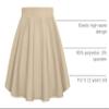 Auranso Girls Mini Skirt Stretch Waist Casual Flared Plain Pleated Skater Skirt Khaki 8-10 Years view 4