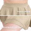 Auranso Girls Mini Skirt Stretch Waist Casual Flared Plain Pleated Skater Skirt Khaki 10-11 Years view 2