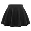 Auranso Girls Mini Skirt Stretch Waist Casual Flared Plain Pleated Skater Skirt Black 7-8 Years view 1