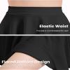 Auranso Girls Mini Skirt Stretch Waist Casual Flared Plain Pleated Skater Skirt Black 7-8 Years view 4