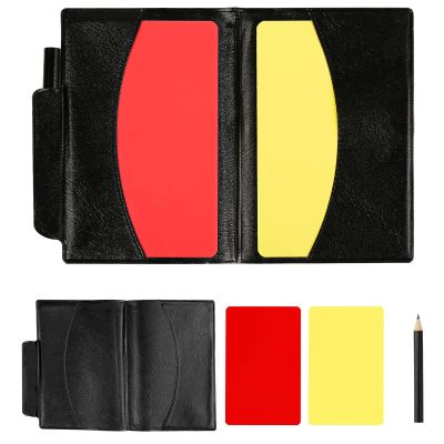NQEUEPN Referee Cards Set, 2pcs Referee Penalty Cards with Card Holder Soccer Referee Red and Yellow Warning Cards for Football Soccer Volleyball Sports Game Men's Officials