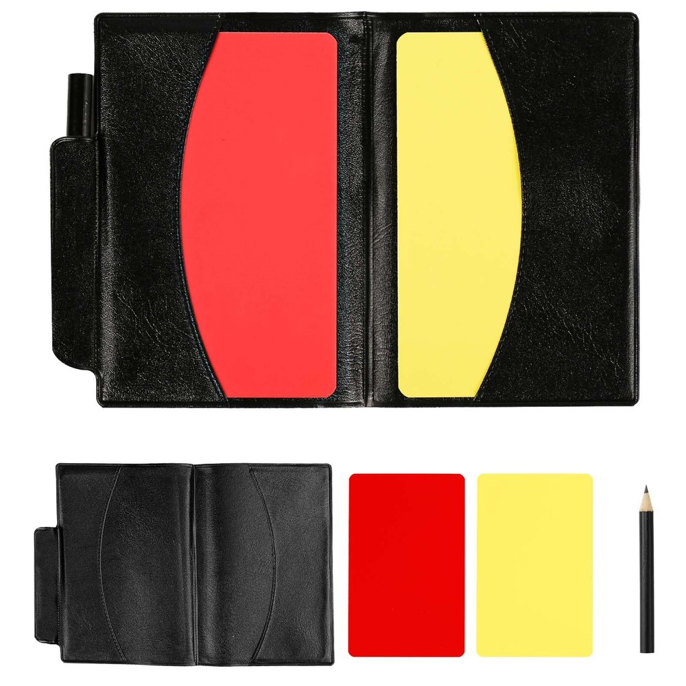 NQEUEPN Referee Cards Set, 2pcs Referee Penalty Cards with Card Holder Soccer Referee Red and Yellow Warning Cards for Football Soccer Volleyball Sports Game Men's Officials
