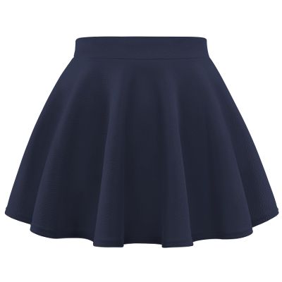 Auranso Girls Mini Skirt Stretch Waist Casual Flared Plain Pleated Skater Skirt Light Purple 8-10 Years