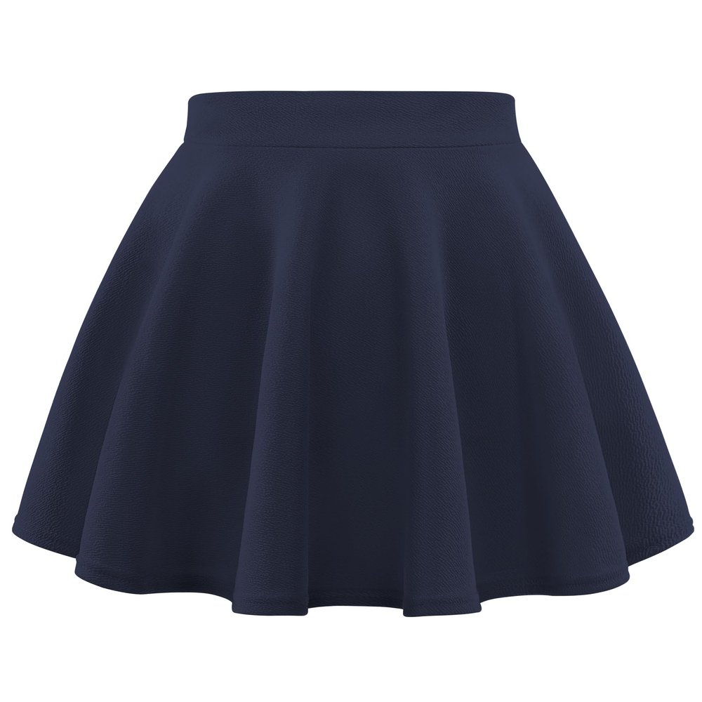 Auranso Girls Mini Skirt Stretch Waist Casual Flared Plain Pleated Skater Skirt Light Purple 8-10 Years