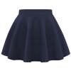 Auranso Girls Mini Skirt Stretch Waist Casual Flared Plain Pleated Skater Skirt Light Purple 8-10 Years view 1