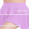 Auranso Girls Mini Skirt Stretch Waist Casual Flared Plain Pleated Skater Skirt Light Purple 10-11 Years view 2